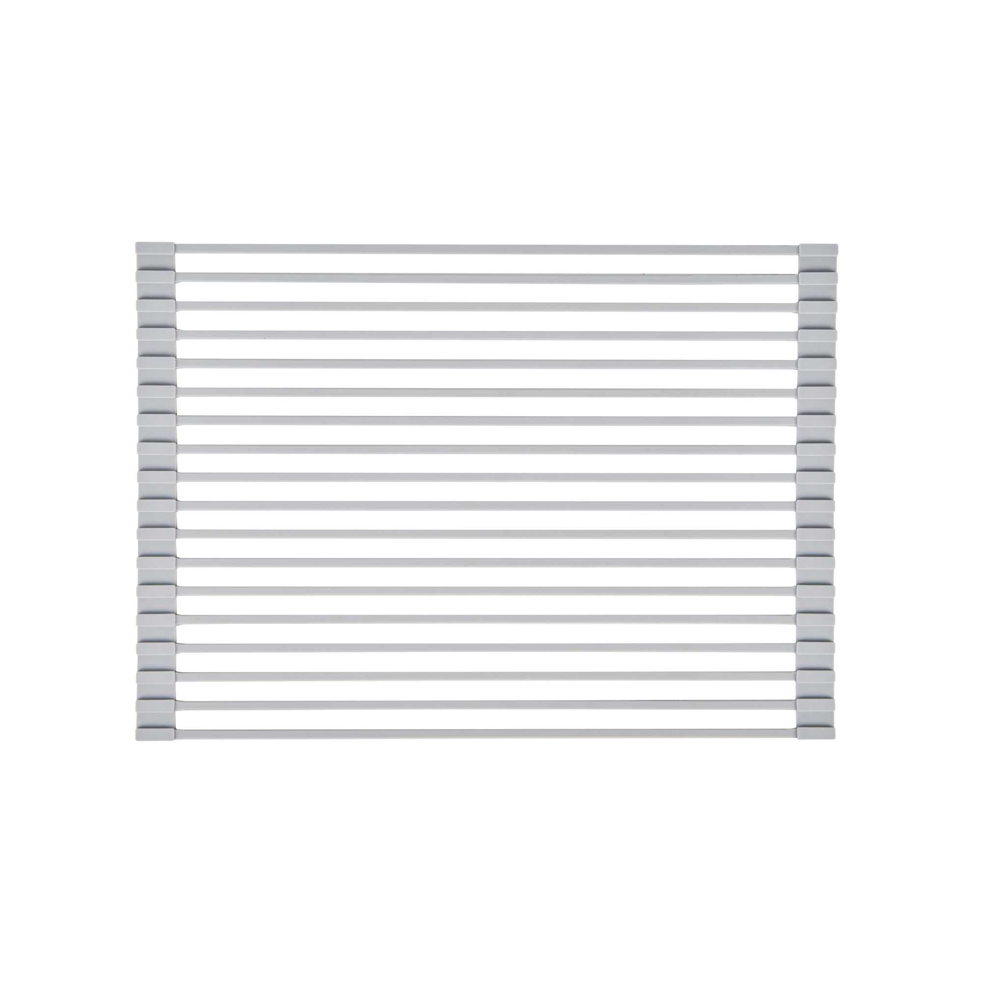 Clean Tek Professional Gray Steel Over-Sink Roll-Up Drying Rack - Non-Slip - 17" x 13" - 1 count box