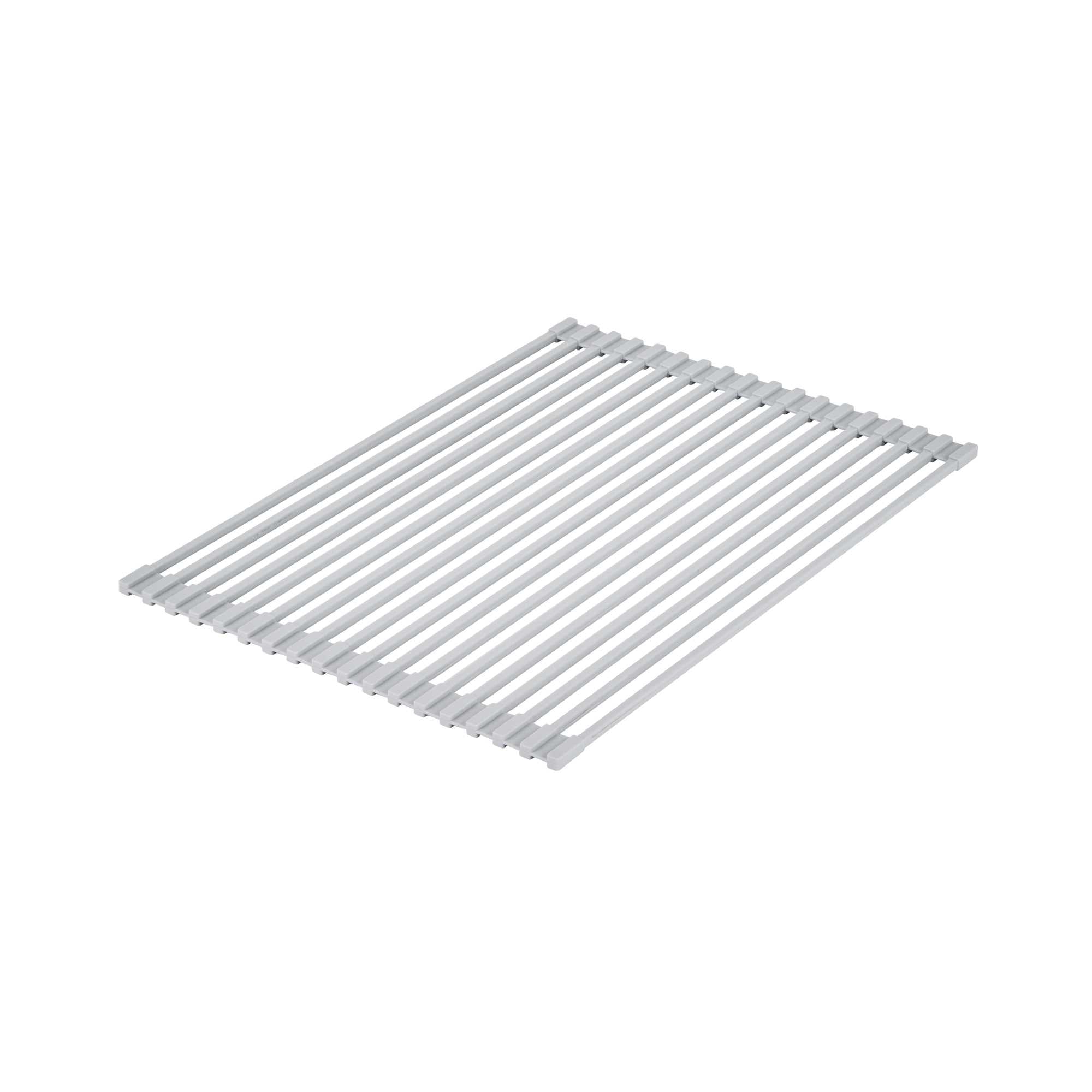 Clean Tek Professional Gray Steel Over-Sink Roll-Up Drying Rack - Non-Slip - 17" x 13" - 12 count box