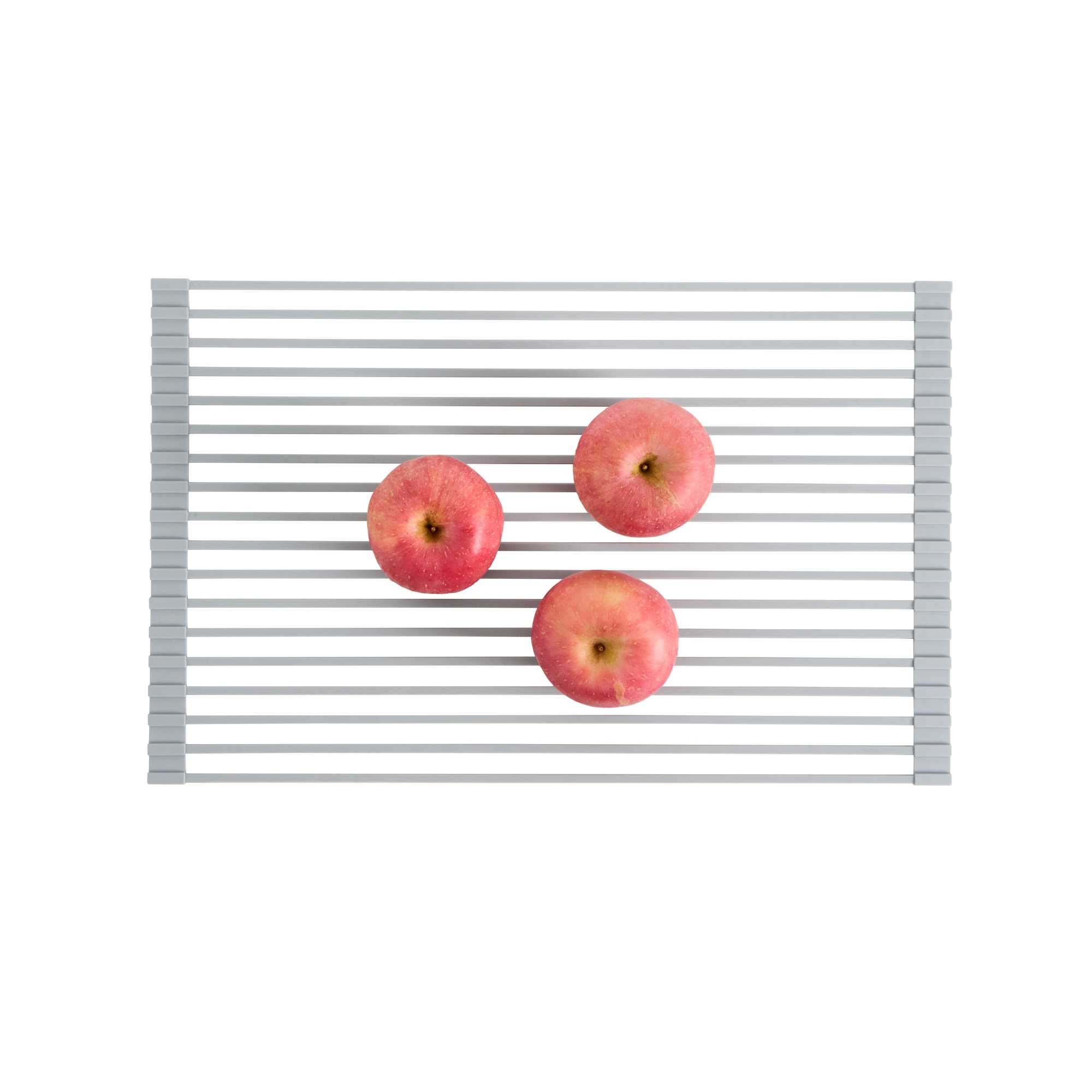 Clean Tek Professional Gray Steel Over-Sink Roll-Up Drying Rack - Non-Slip - 20 1/2" x 13" - 12 count box