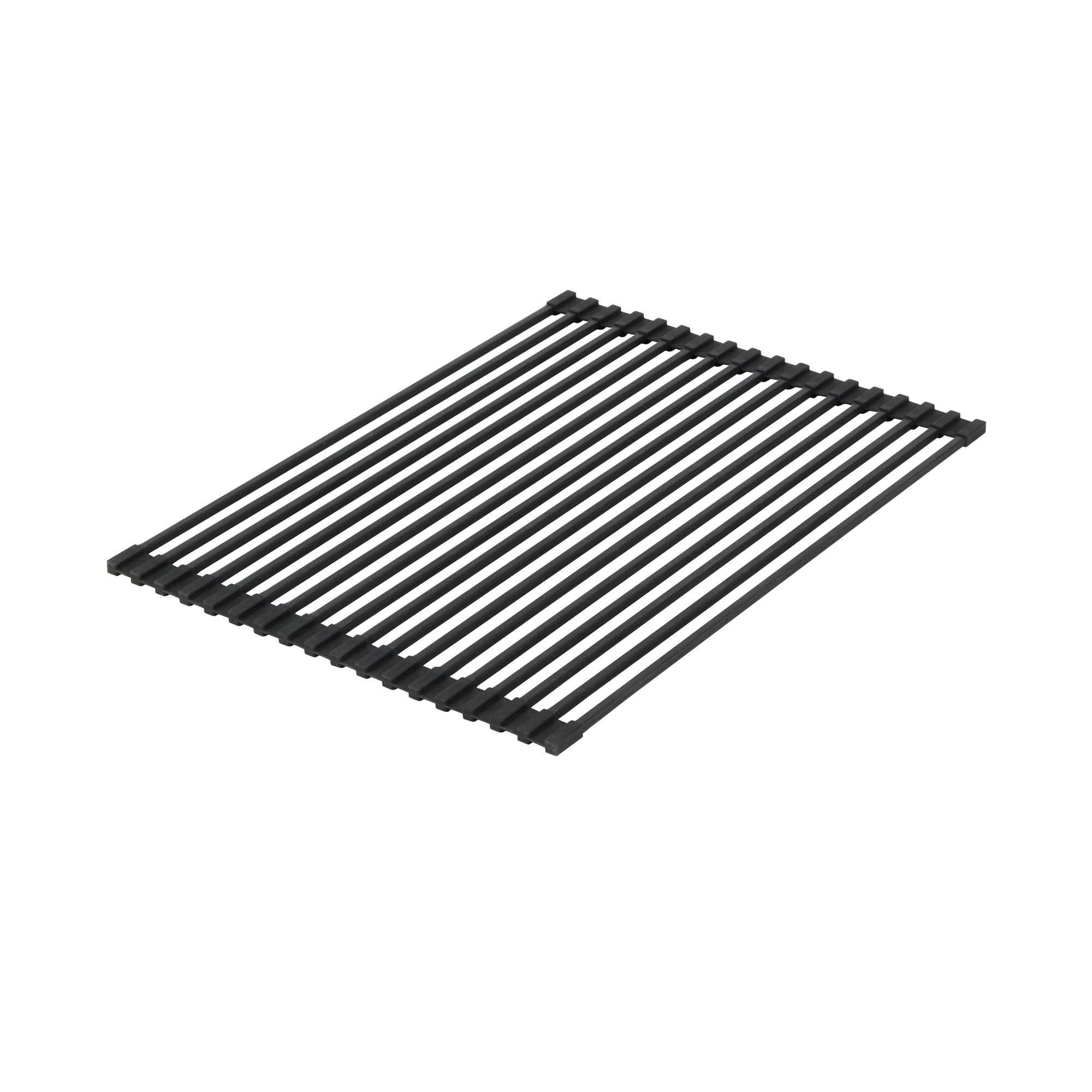 Clean Tek Professional Black Steel Over-Sink Roll-Up Drying Rack - Non-Slip - 17" x 13" - 1 count box