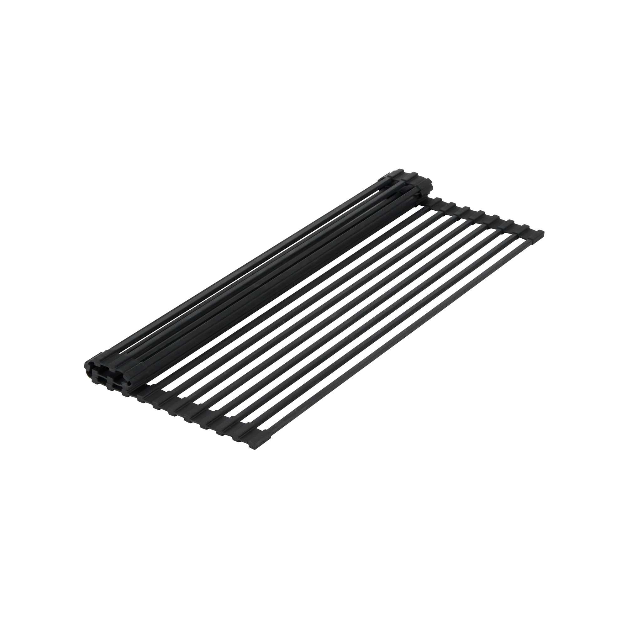 Clean Tek Professional Black Steel Over-Sink Roll-Up Drying Rack - Non-Slip - 20 1/2" x 13" - 1 count box