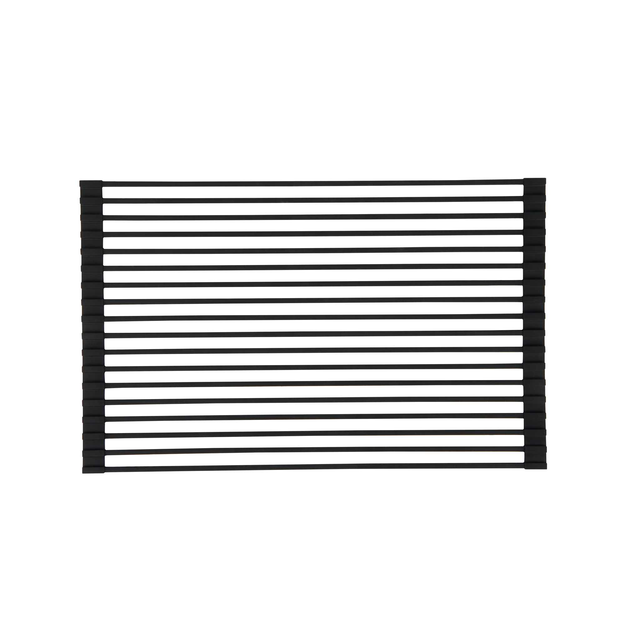 Clean Tek Professional Black Steel Over-Sink Roll-Up Drying Rack - Non-Slip - 20 1/2" x 13" - 1 count box