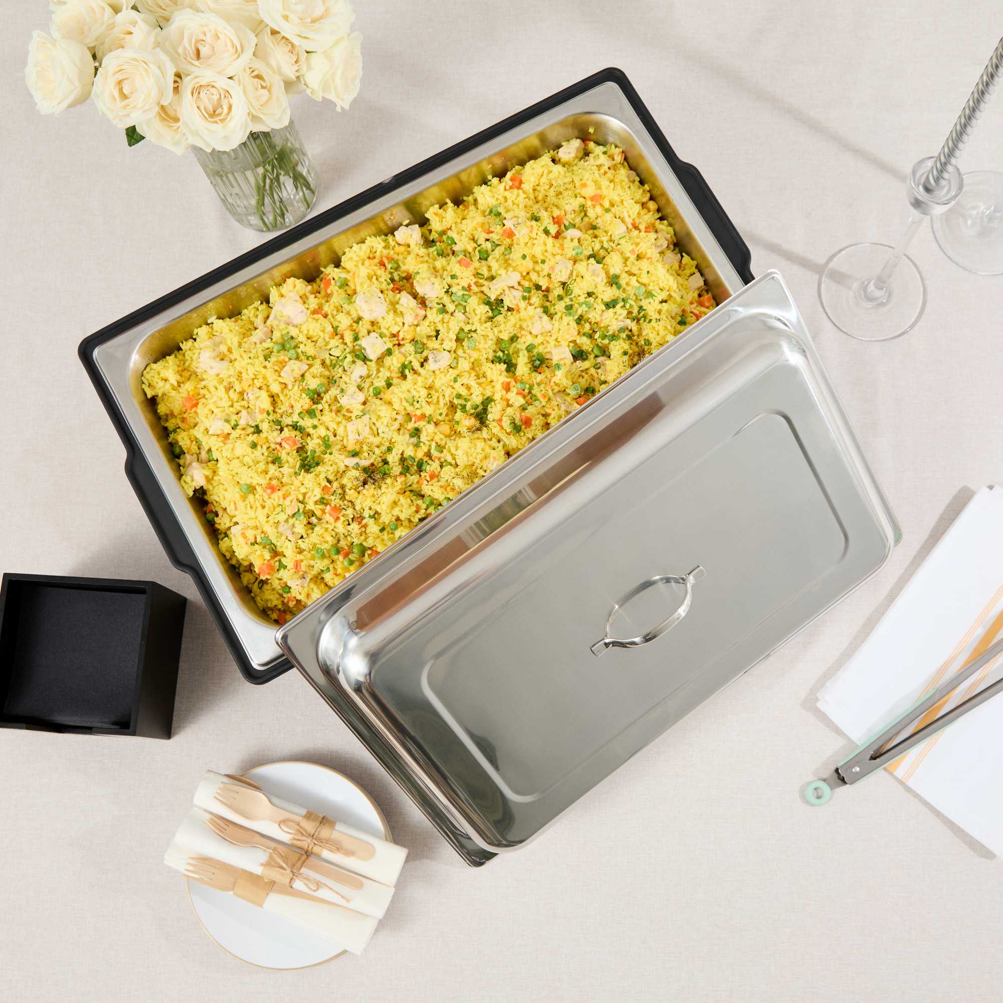Cater Tek Full Size Stainless Steel Chafer Cover - with Handle - 1 count box