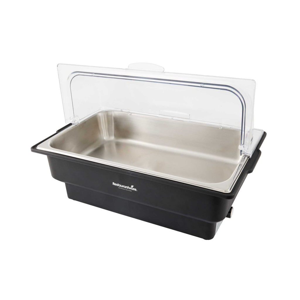 Cater Tek 14 qt Full Size Electric Water Pan / Warmer - Polycarbonate Roll Top Cover, Food Pan, 120V, 760W - 1 count box
