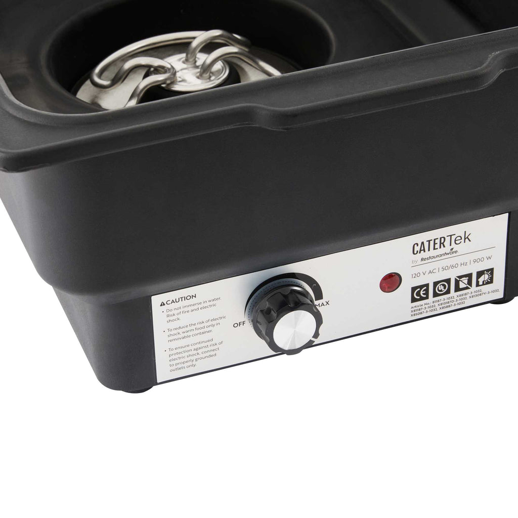 Cater Tek 14 qt Full Size Electric Water Pan / Warmer - Polycarbonate Roll Top Cover, Food Pan, 120V, 760W - 1 count box