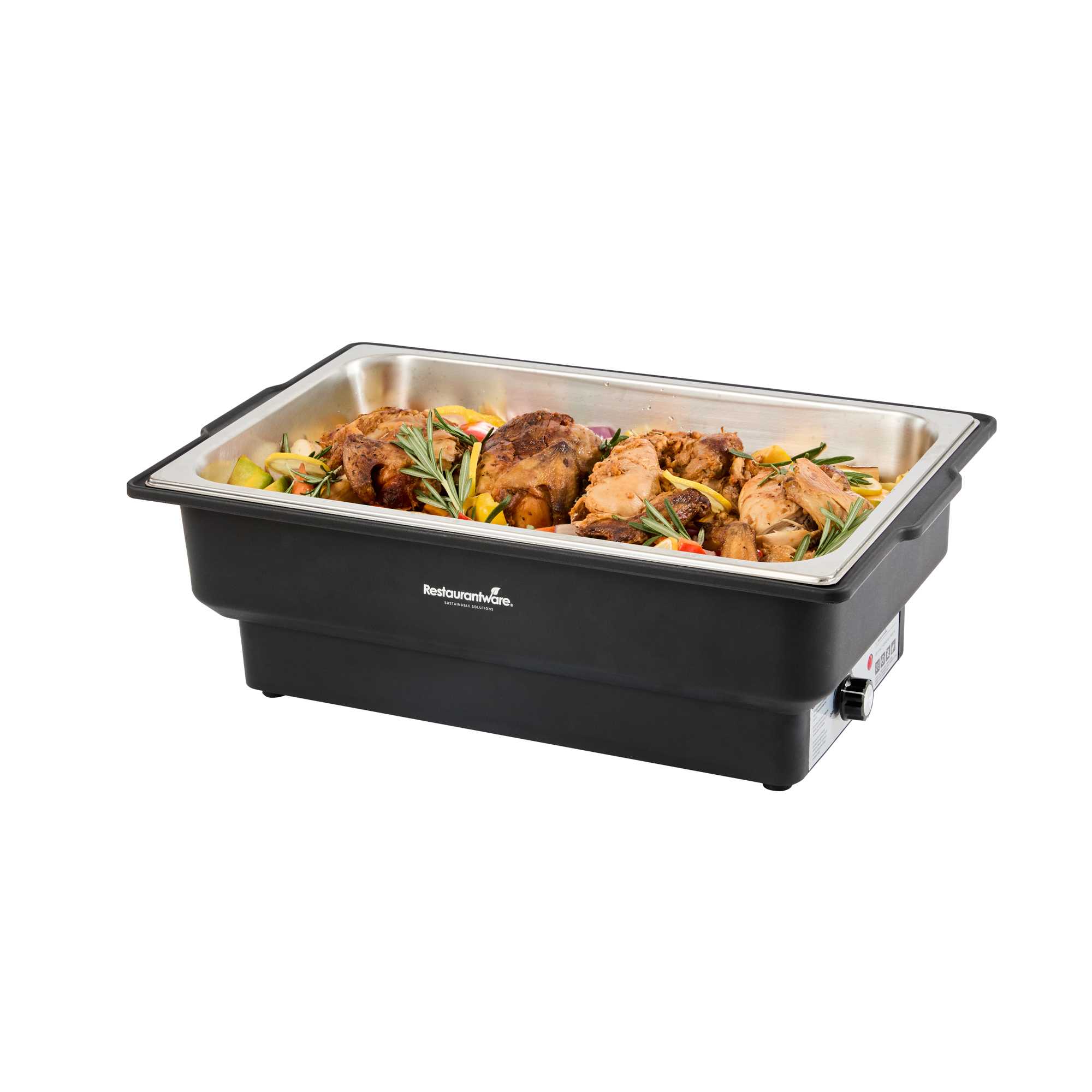 Cater Tek 14 qt Full Size Electric Water Pan / Warmer - Stainless Steel Chafer Cover, Food Pan, 120V, 760W - 1 count box