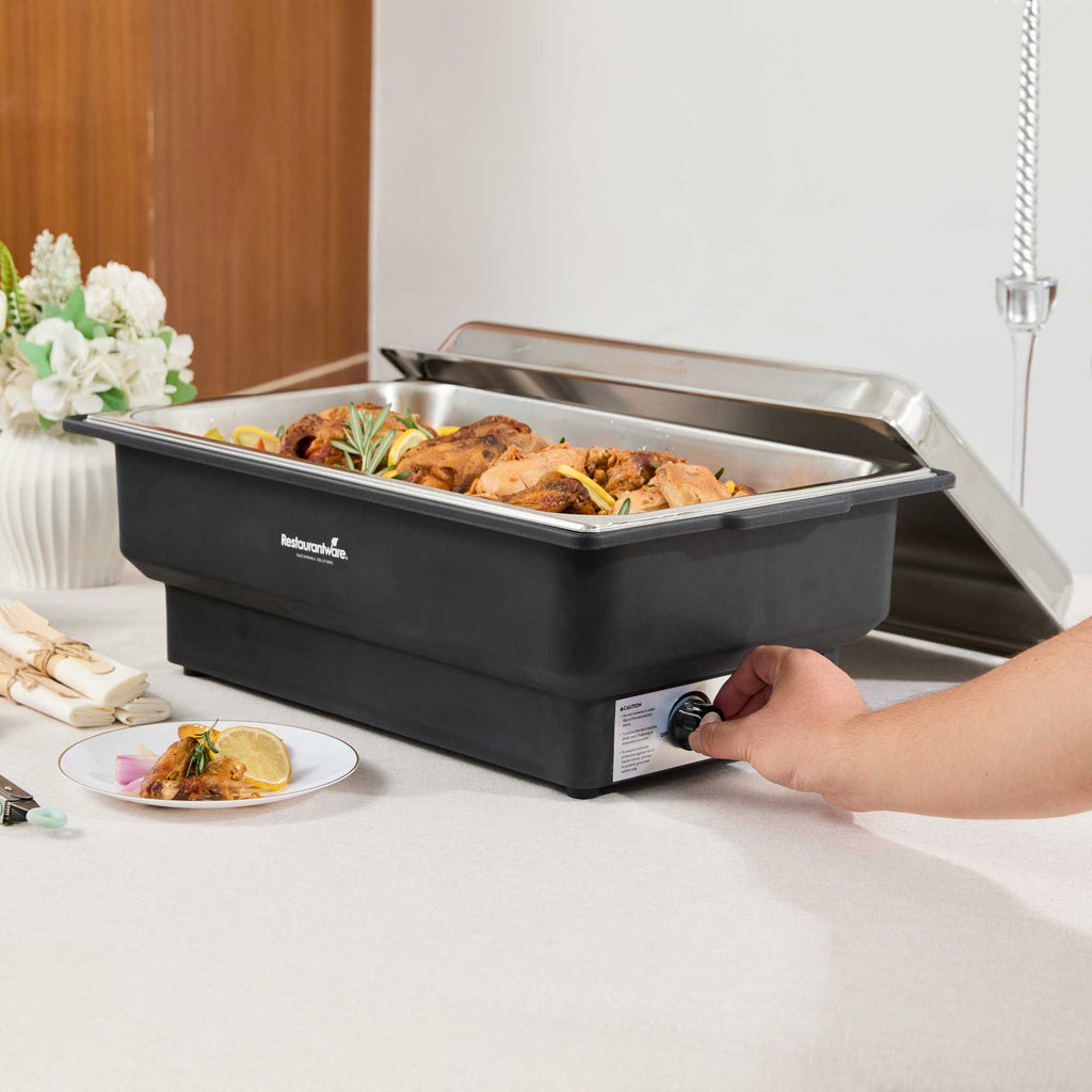 Cater Tek 14 qt Full Size Electric Water Pan / Warmer - Stainless Steel Chafer Cover, Food Pan, 120V, 760W - 1 count box