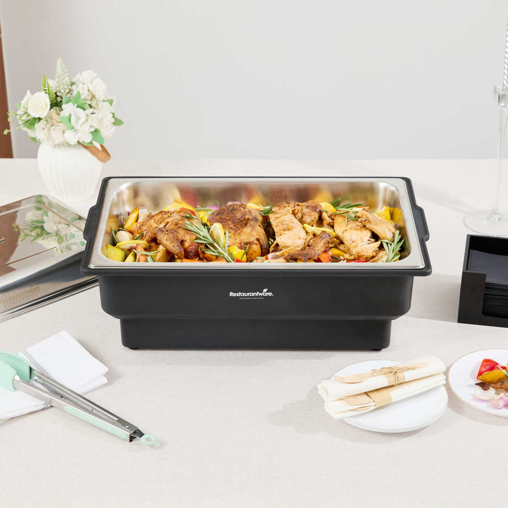 Cater Tek 14 qt Full Size Electric Water Pan / Warmer - Stainless Steel Chafer Cover, Food Pan, 120V, 760W - 1 count box