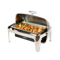 Cater Tek 9 qt Full Size Electric Chafer - Stainless Steel Roll Top Cover, Food Pan, Stand, 120V, 760W - 1 count box