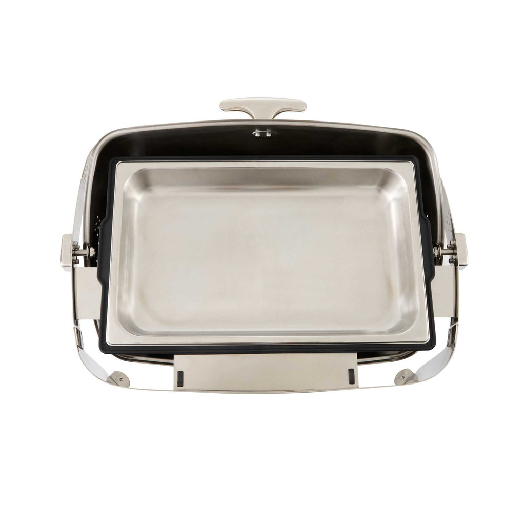 Cater Tek 9 qt Full Size Electric Chafer - Stainless Steel Roll Top Cover, Food Pan, Stand, 120V, 760W - 1 count box