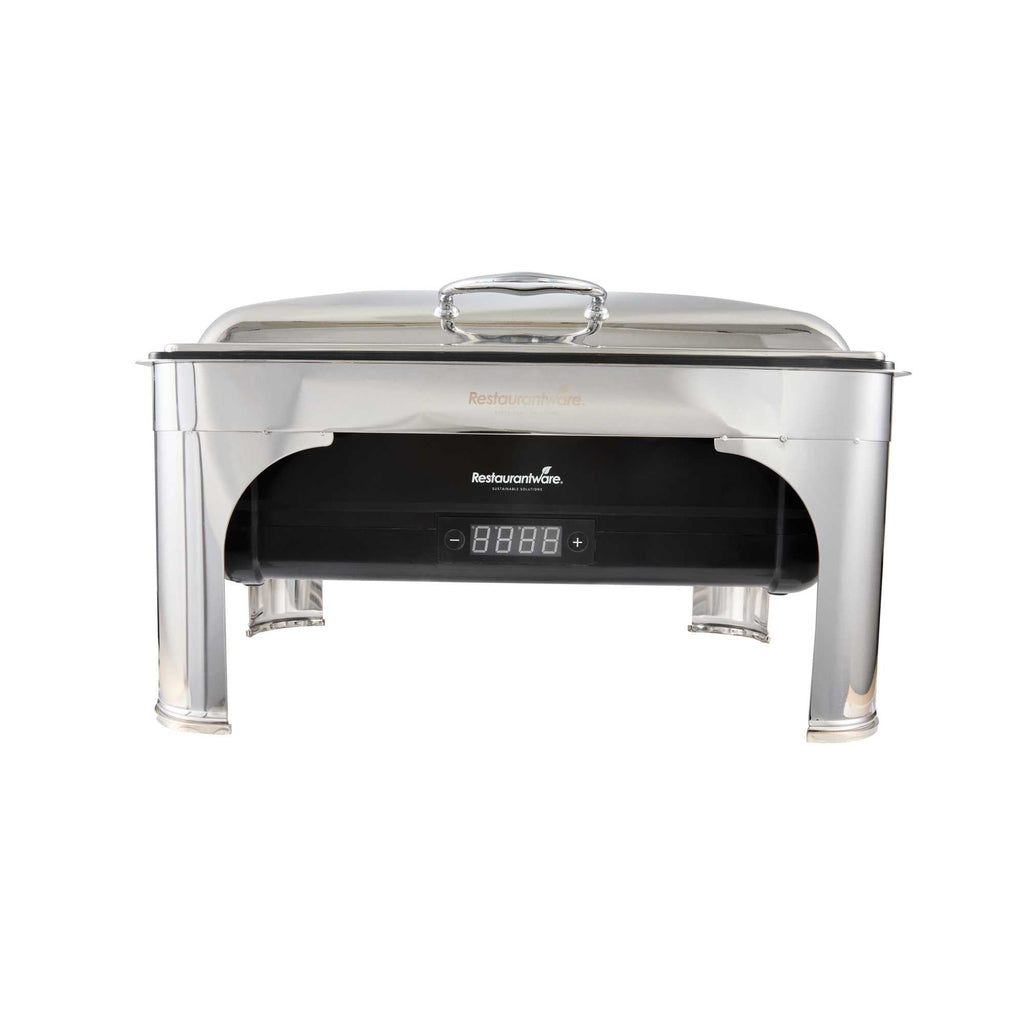 Cater Tek 14 qt Full Size Electric Chafer - Hinged Lid, Food Pan, Stand, Digital Temperature Control, 120V, 760W - 1 count box