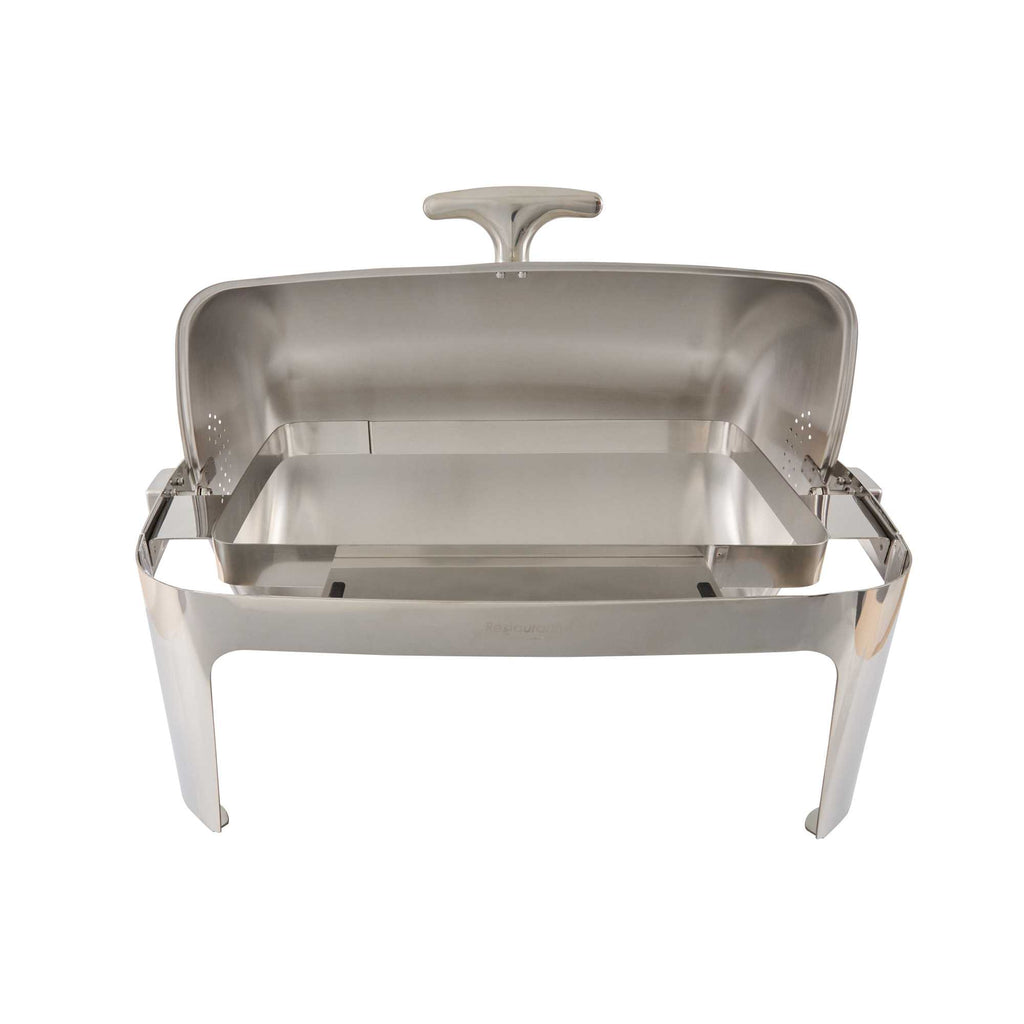 Cater Tek 14 qt Full Size Electric Chafer - Roll Top Cover, Food Pan, Stand, Digital Temperature Control, 120V, 760W - 1 count box