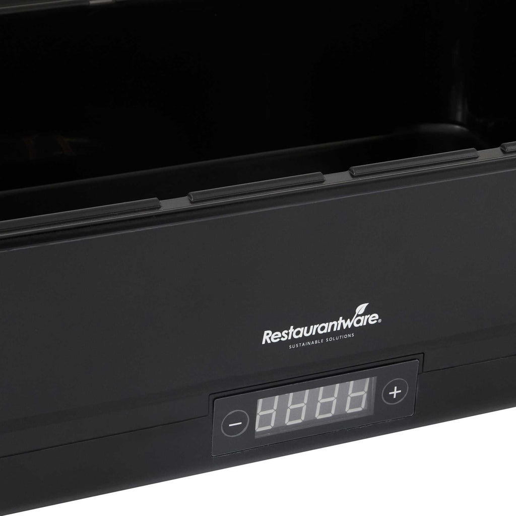 Cater Tek 14 qt Full Size Electric Chafer - Roll Top Cover, Food Pan, Stand, Digital Temperature Control, 120V, 760W - 1 count box
