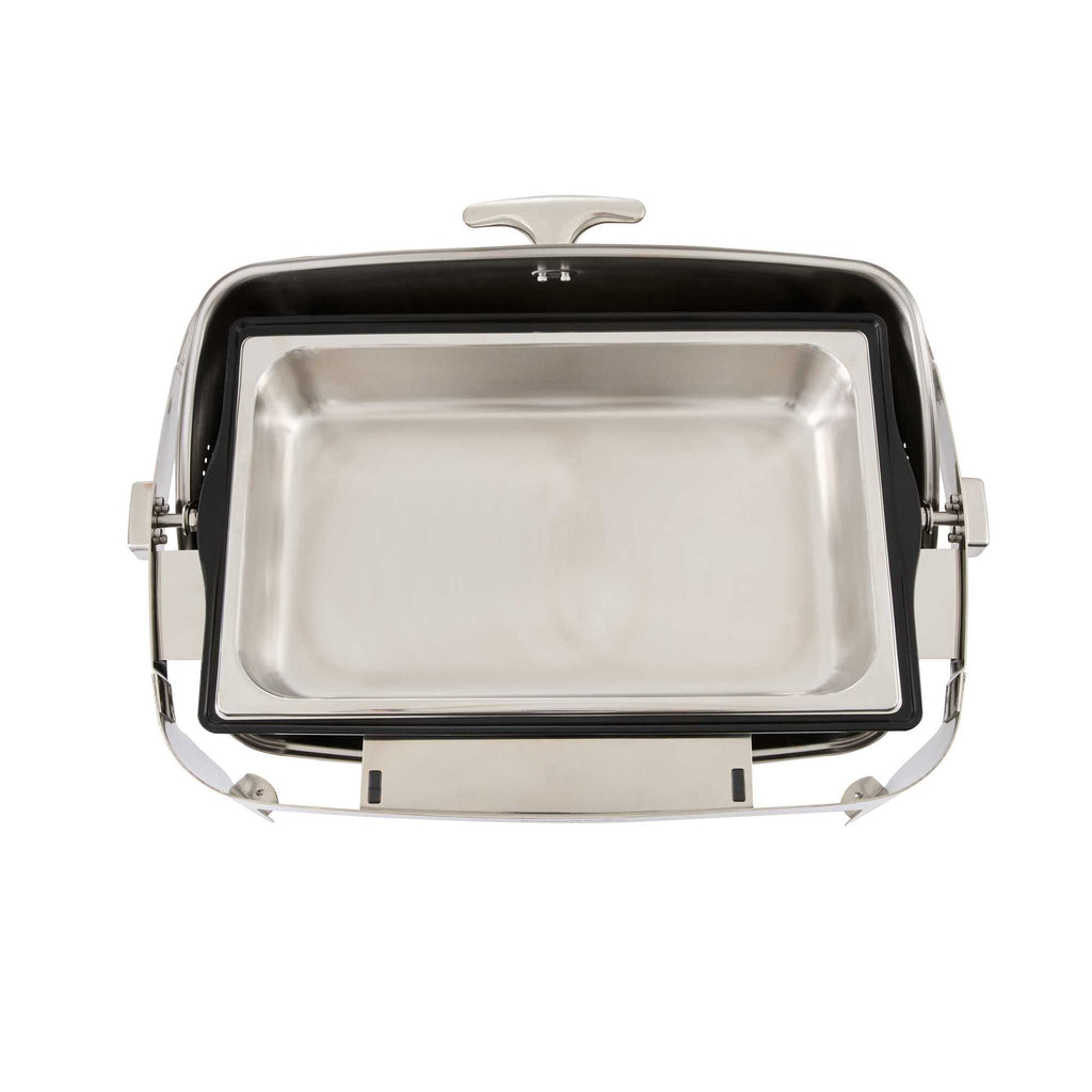 Cater Tek 14 qt Full Size Electric Chafer - Roll Top Cover, Food Pan, Stand, Digital Temperature Control, 120V, 760W - 1 count box
