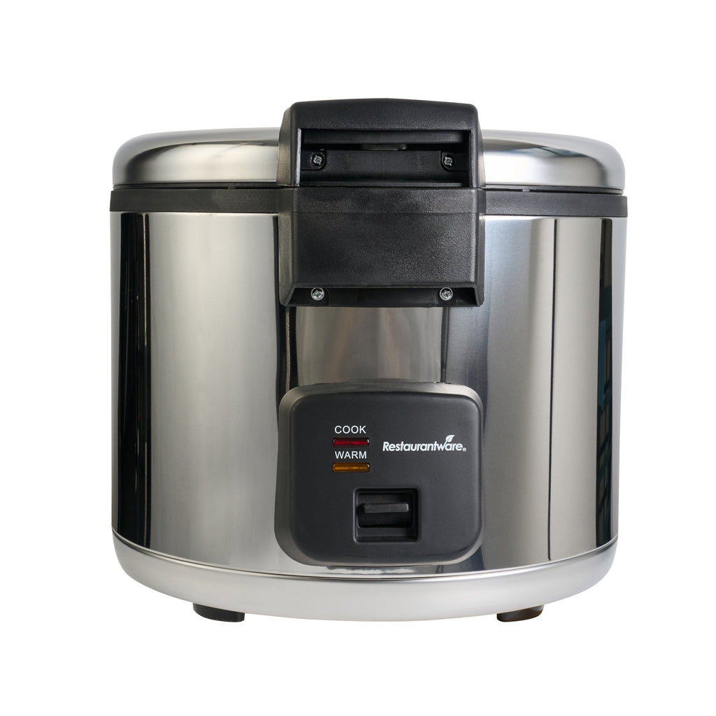 Kitchen Tek 70 Cup (35 Cup Raw) Steel Electric Rice Cooker / Warmer - with Hinged Lid, 110-120V, 1650W - 1 count box