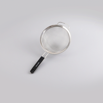 Comfy Grip Round Stainless Steel Extra Fine Mesh Strainer - with Silicone Handle - 7 3/4" - 1 count box
