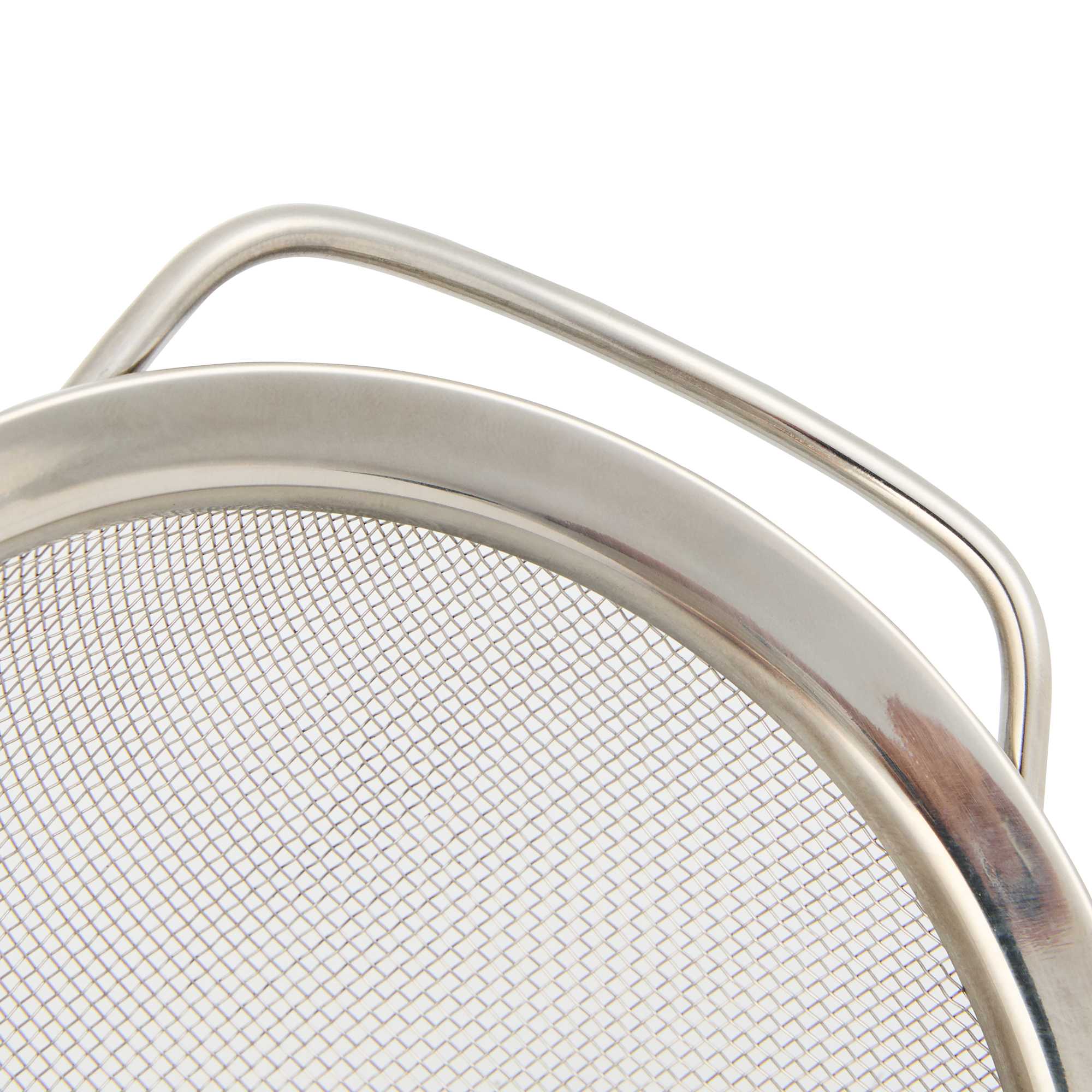 Comfy Grip Round Stainless Steel Extra Fine Mesh Strainer - with Silicone Handle - 7 3/4" - 1 count box