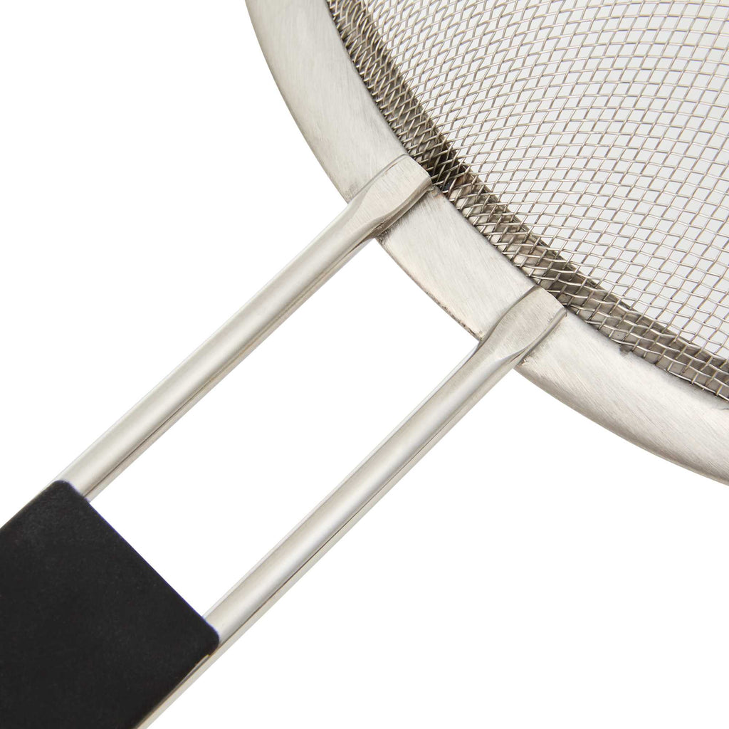 Comfy Grip Round Stainless Steel Extra Fine Mesh Strainer - with Silicone Handle - 7 3/4" - 1 count box