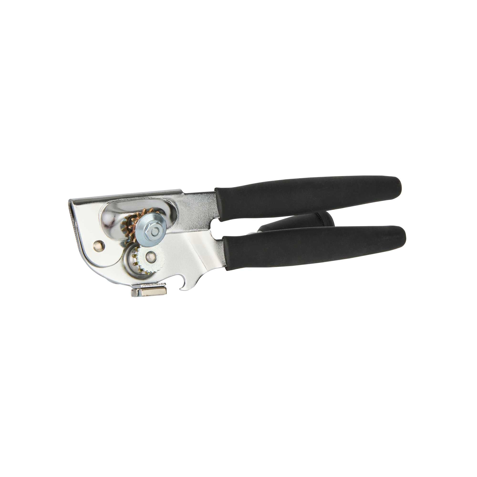 German Standard Black Stainless Steel Handheld Crank Can Opener - Magnetic Lid Lifter, Long Handles - 8 3/4" x 2 1/4" x 3 1/2" - 6 count box