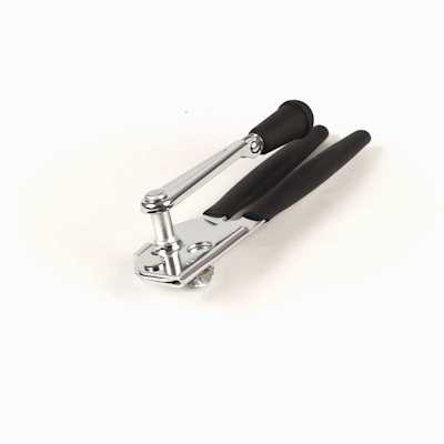 German Standard Black Carbon Steel Handheld Crank Can Opener - Magnetic Lid Lifter, Long Handles - 8 3/4" x 2 1/4" x 3 1/2" - 1 count box