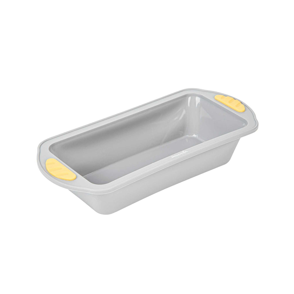 Pastry Tek Gray Silicone Bread Loaf Pan - Non-Stick, with Handles - 9 1/4" x 5 1/2" x 2 1/4" - 10 count box