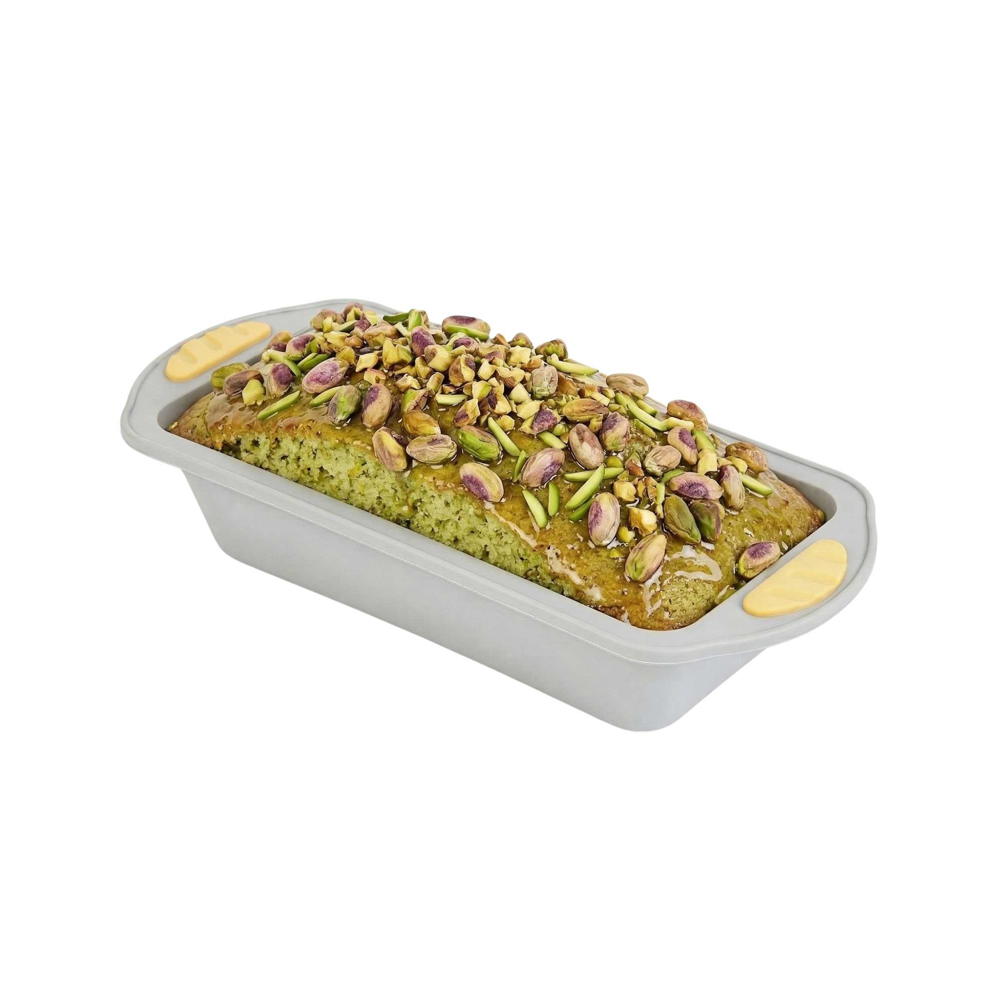 Pastry Tek Gray Silicone Bread Loaf Pan - Non-Stick, with Handles - 9 1/4" x 5 1/2" x 2 1/4" - 10 count box