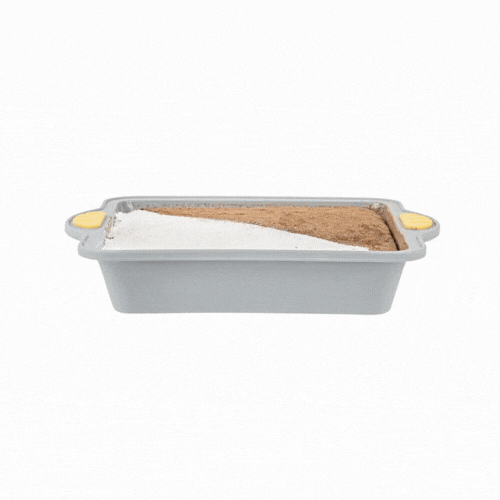 Pastry Tek Square Gray Silicone Cake Pan - Non-Stick, with Handles - 9 3/4" x 8 1/2" x 1 3/4" - 10 count box