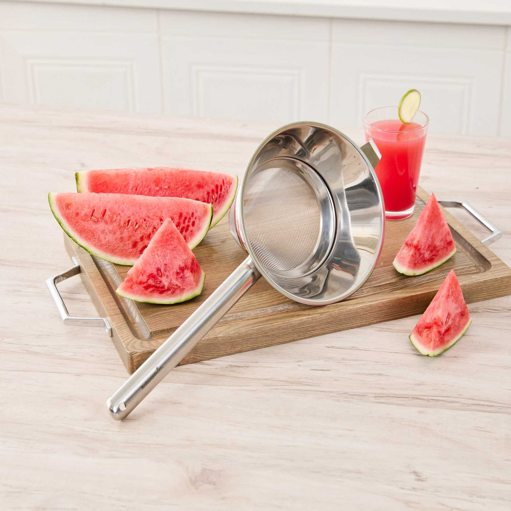 Met Lux Stainless Steel Bouillon / Chinois Strainer - Extra Fine Mesh - 8" - 1 count box