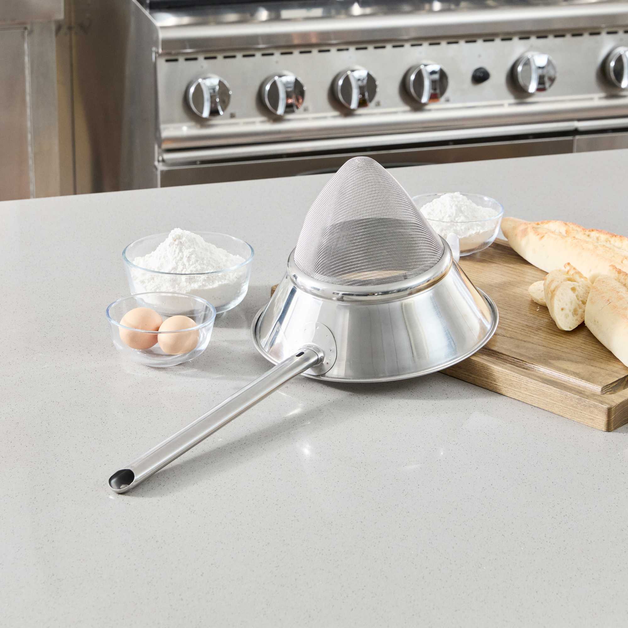 Met Lux Stainless Steel Bouillon / Chinois Strainer - Extra Fine Mesh - 10 1/4" - 1 count box
