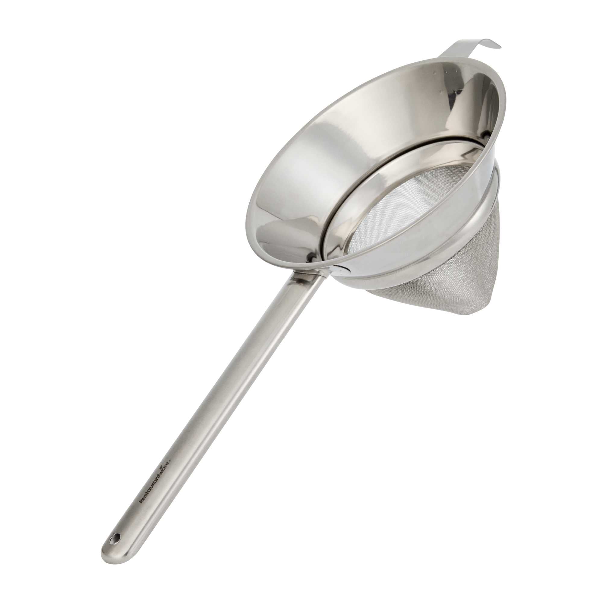 Met Lux Stainless Steel Bouillon / Chinois Strainer - Extra Fine Mesh - 11 3/4" - 1 count box
