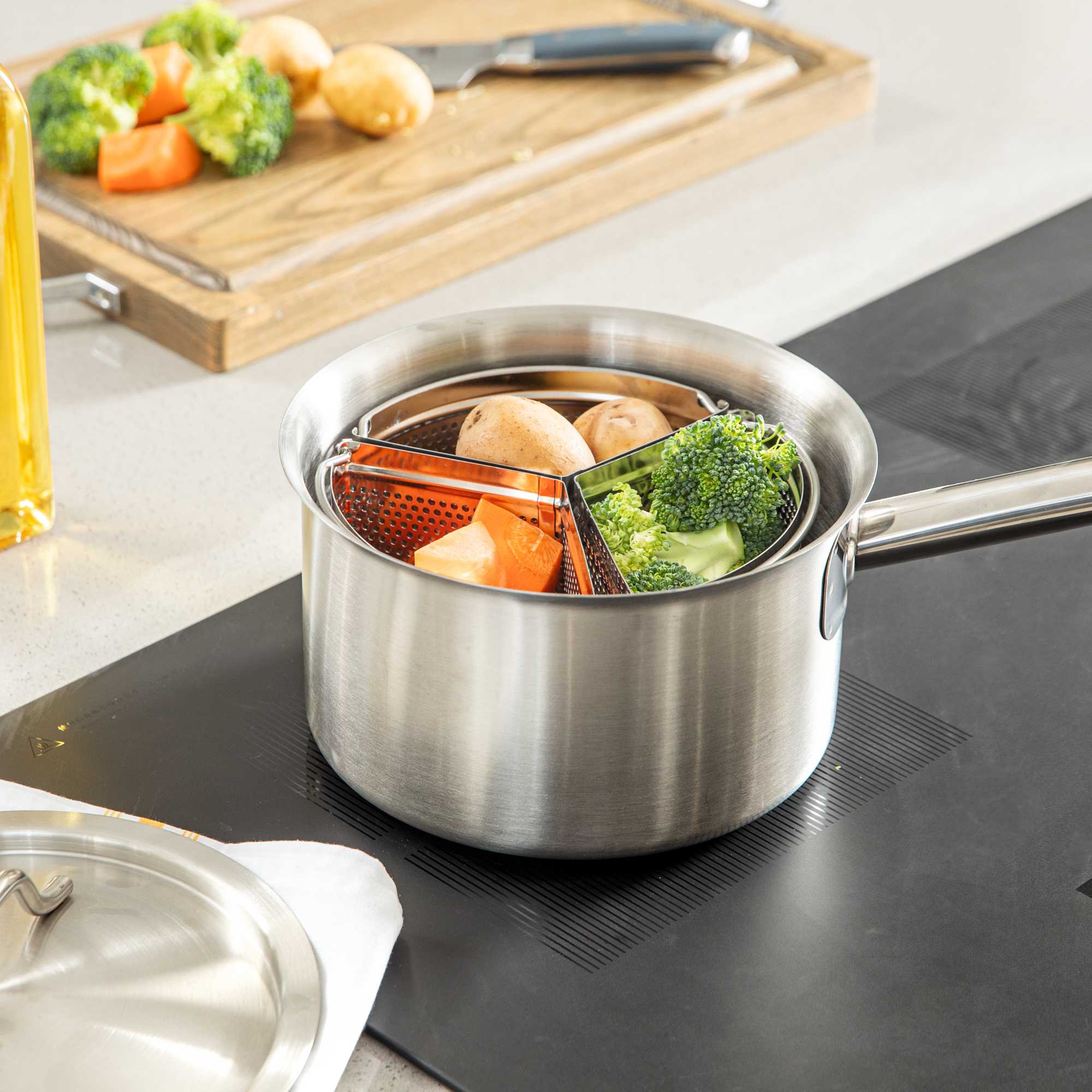 Met Lux 3-Piece 18 cm Stainless Steel Saucepan Divider - 1 count box