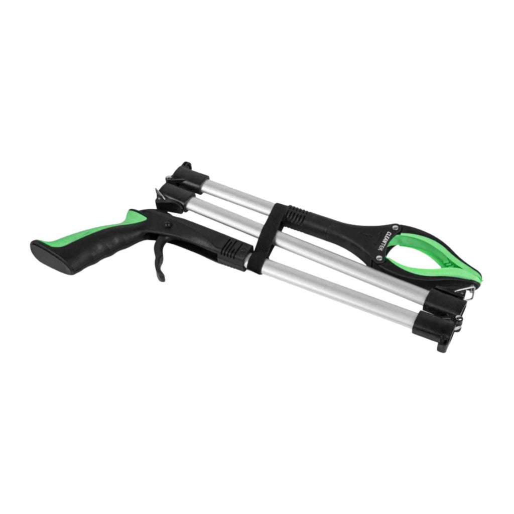 Clean Tek Professional 3-Fold Pick-Up Reaching Grabber Tool - Magnetic Tip, 360 Degree Rotating Head, Trigger Grip - 43" - 1 count box