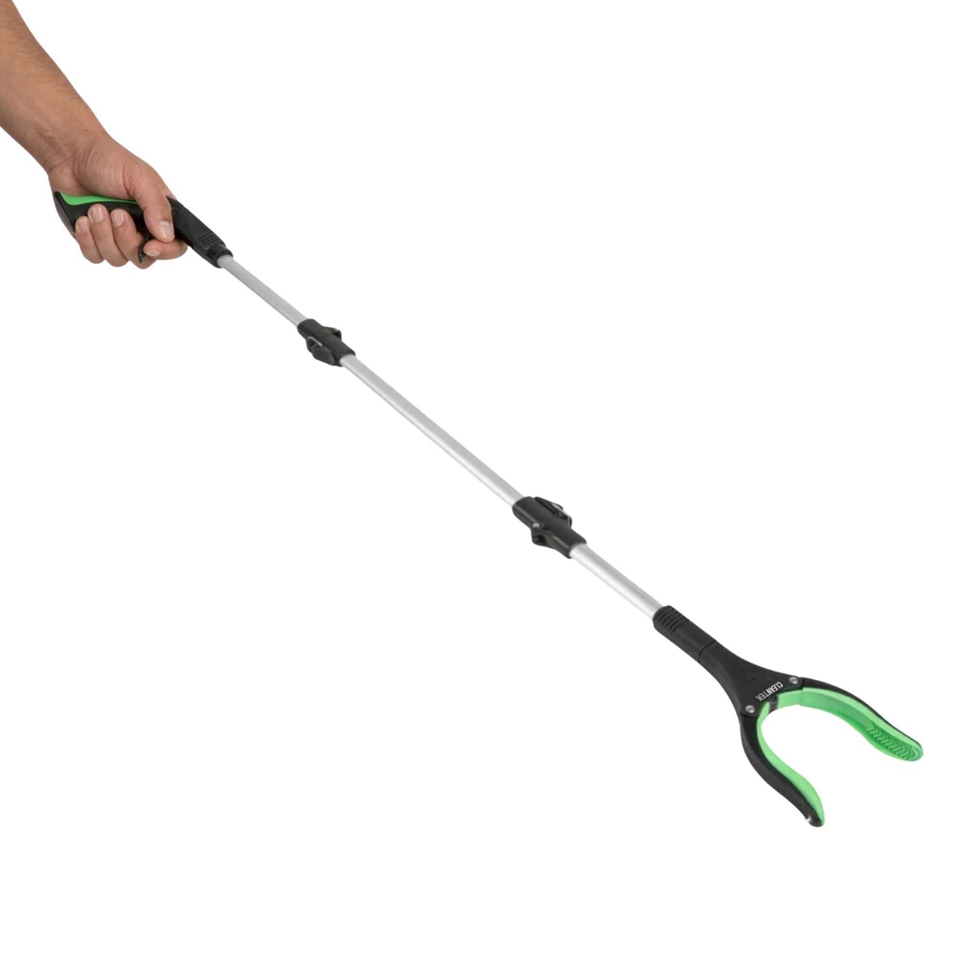 Clean Tek Professional 3-Fold Pick-Up Reaching Grabber Tool - Magnetic Tip, 360 Degree Rotating Head, Trigger Grip - 43" - 1 count box