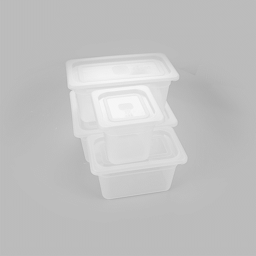 Met Lux 4-Piece Translucent Polypropylene Food Pan Set - 6" Deep, with Airtight Lids and Labels - 1 count box