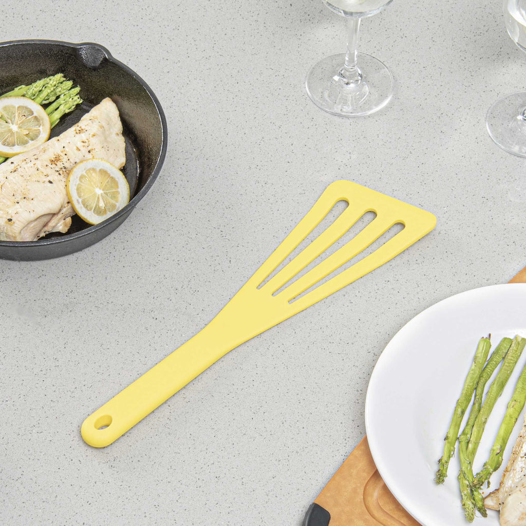 Met Lux Yellow Silicone High Temperature Slotted Turner / Spatula - 12 1/4" - 1 count box