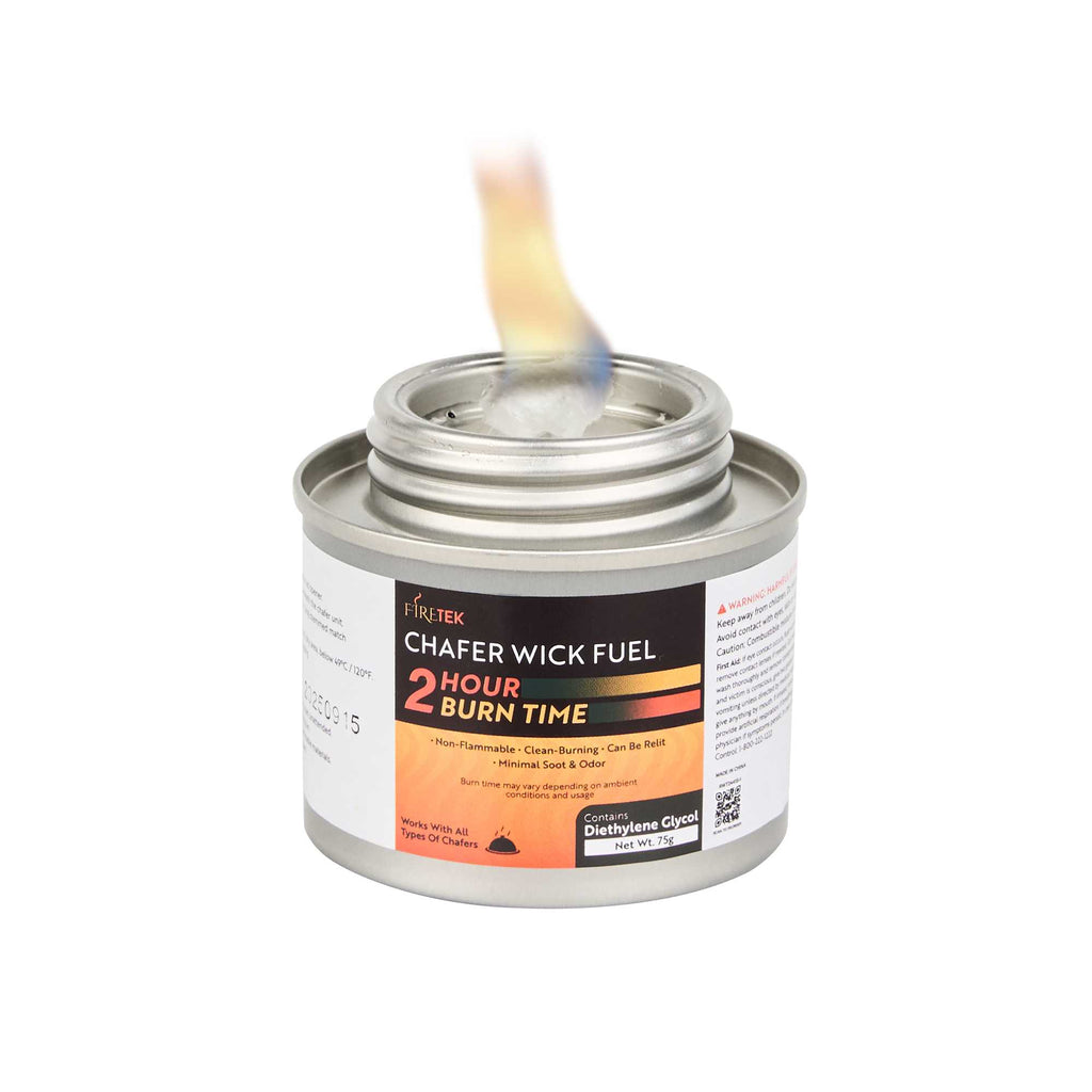 Fire Tek 2 Hour Wick Chafing Fuel - 12 Pack, with Safety Twist Cap and Lid Opener - 1 count box