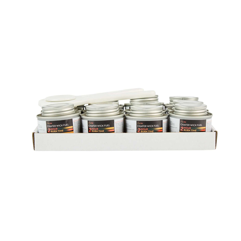 Fire Tek 2 Hour Wick Chafing Fuel - 12 Pack, with Safety Twist Cap and Lid Opener - 2 count box