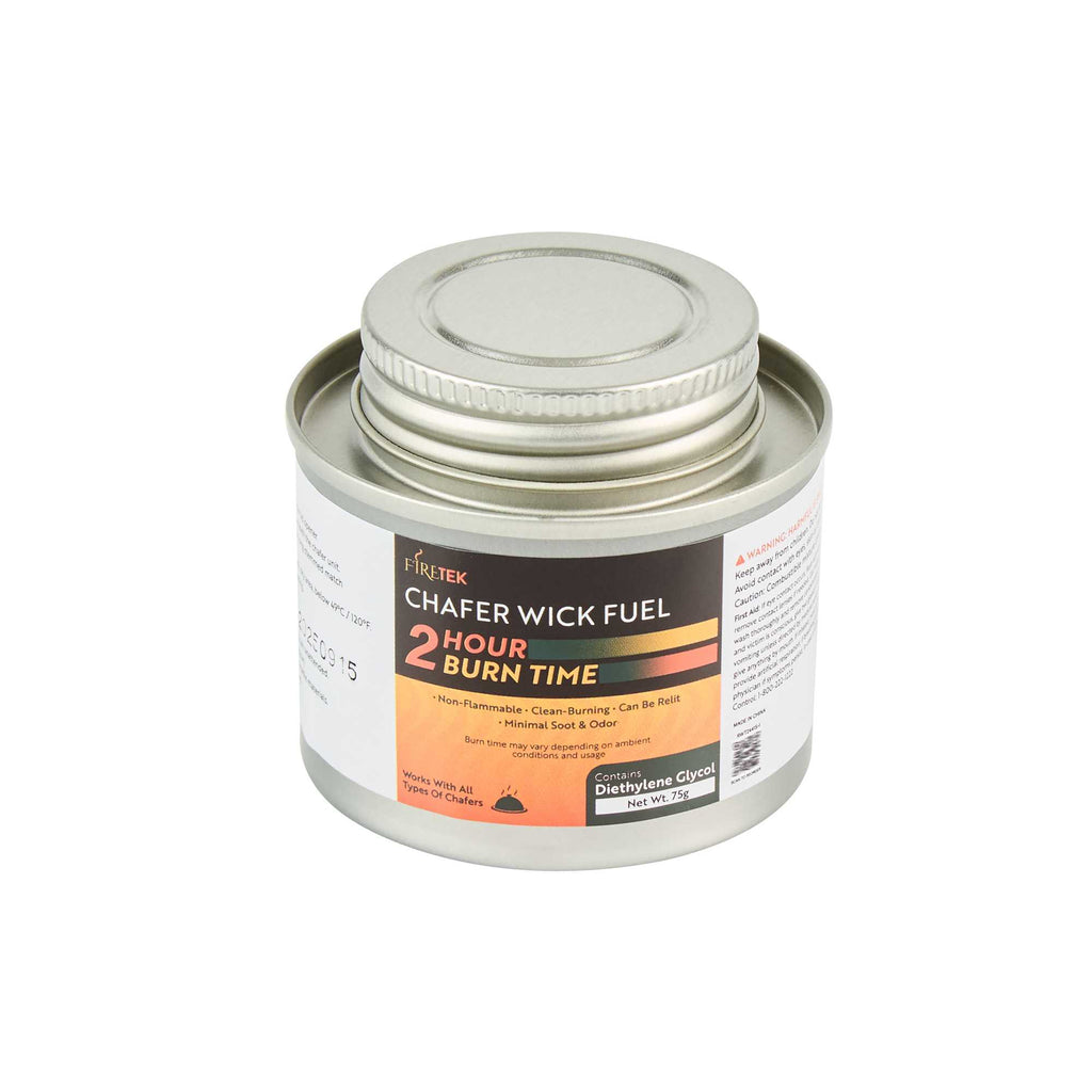 Fire Tek 2 Hour Wick Chafing Fuel - 12 Pack, with Safety Twist Cap and Lid Opener - 2 count box