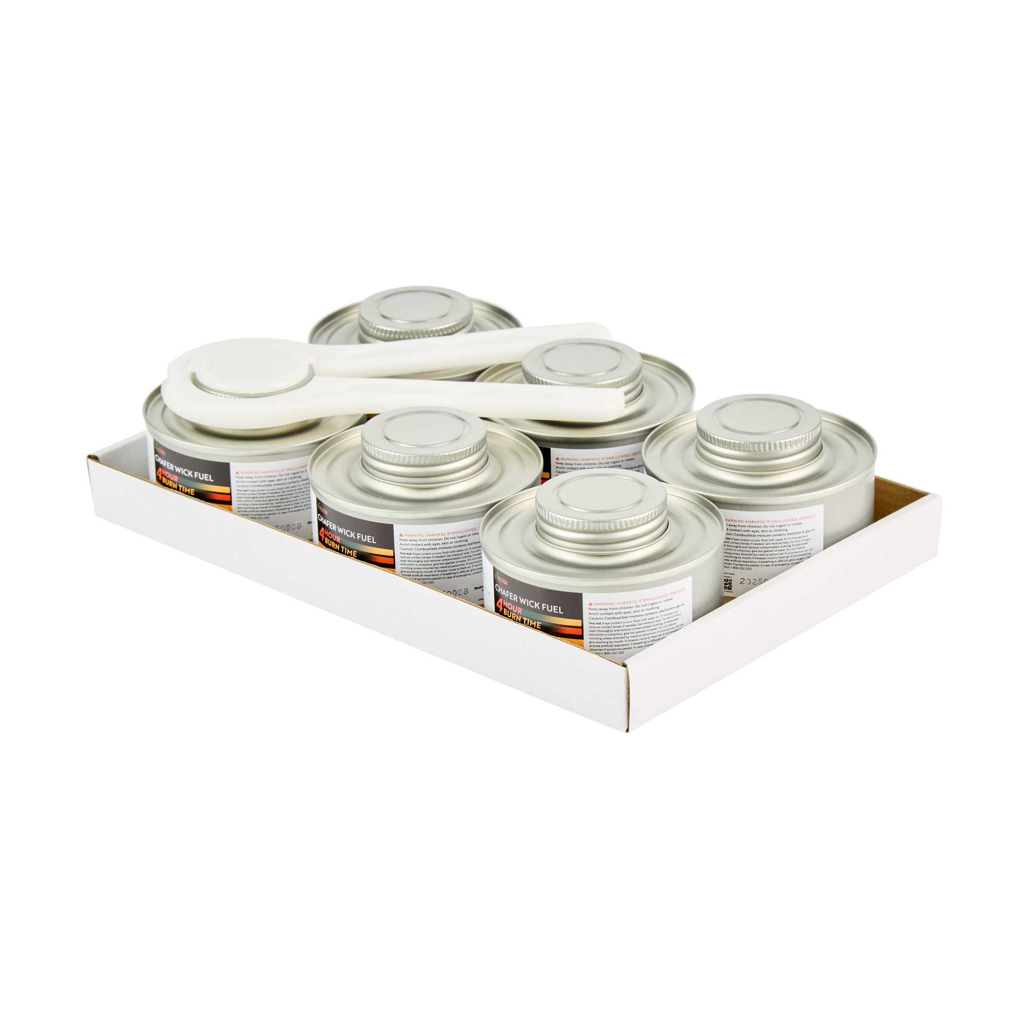Fire Tek 4 Hour Wick Chafing Fuel - 6 Pack, with Safety Twist Cap and Lid Opener - 1 count box