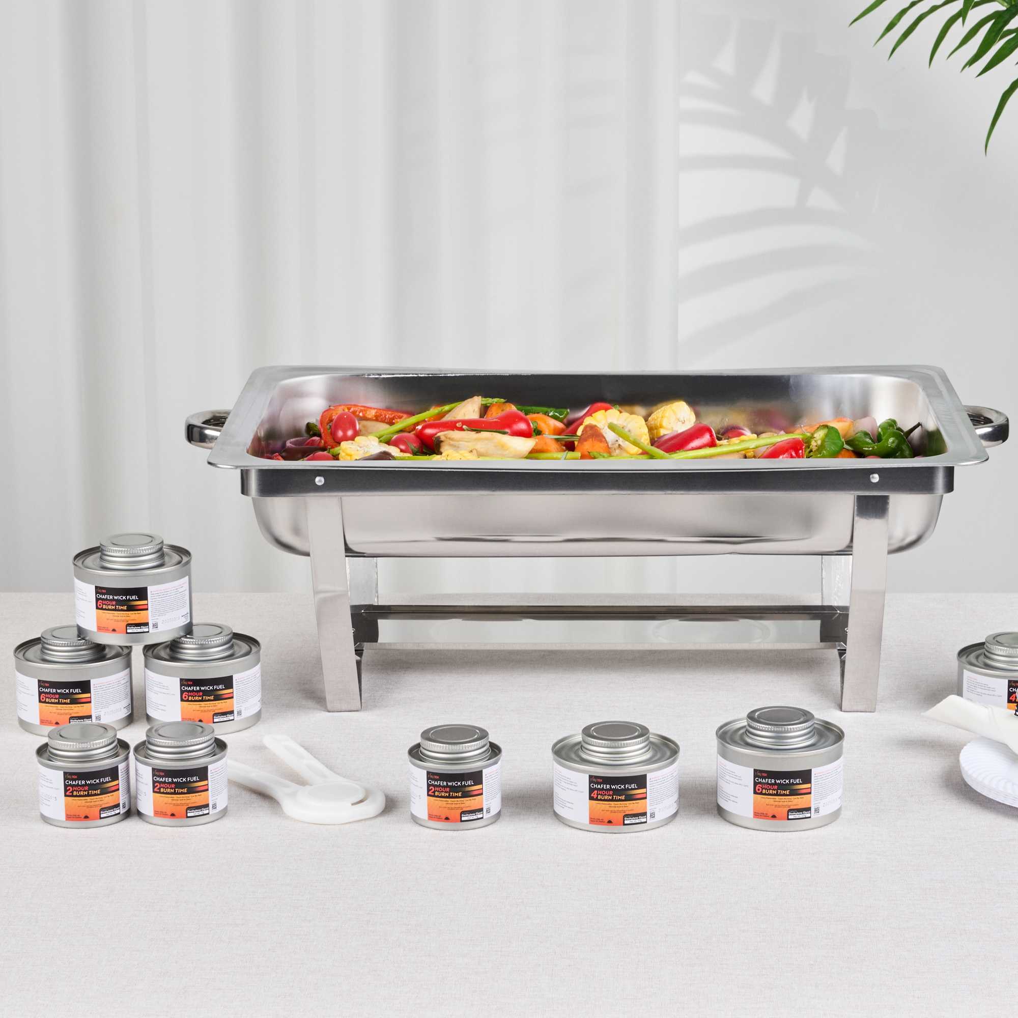 Fire Tek 4 Hour Wick Chafing Fuel - 6 Pack, with Safety Twist Cap and Lid Opener - 4 count box