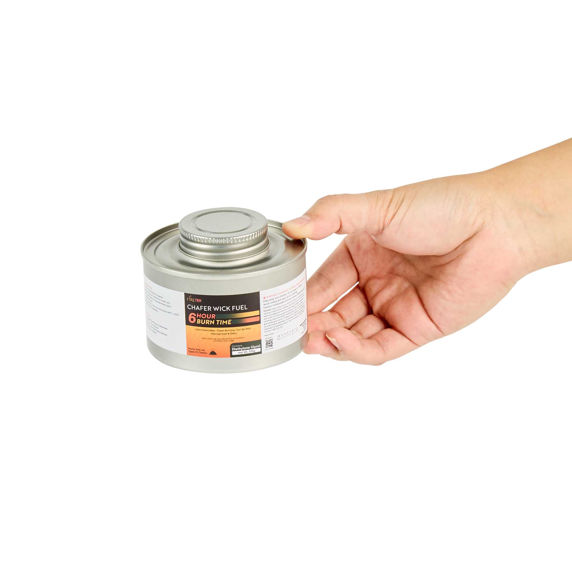 Fire Tek 6 Hour Wick Chafing Fuel - 6 Pack, with Safety Twist Cap and Lid Opener - 1 count box