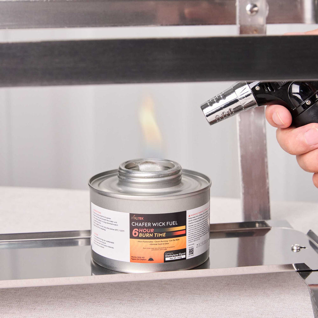 Fire Tek 6 Hour Wick Chafing Fuel - 6 Pack, with Safety Twist Cap and Lid Opener - 1 count box