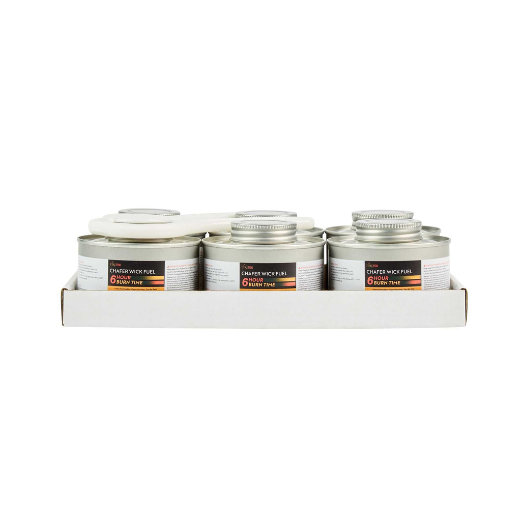 Fire Tek 6 Hour Wick Chafing Fuel - 6 Pack, with Safety Twist Cap and Lid Opener - 4 count box