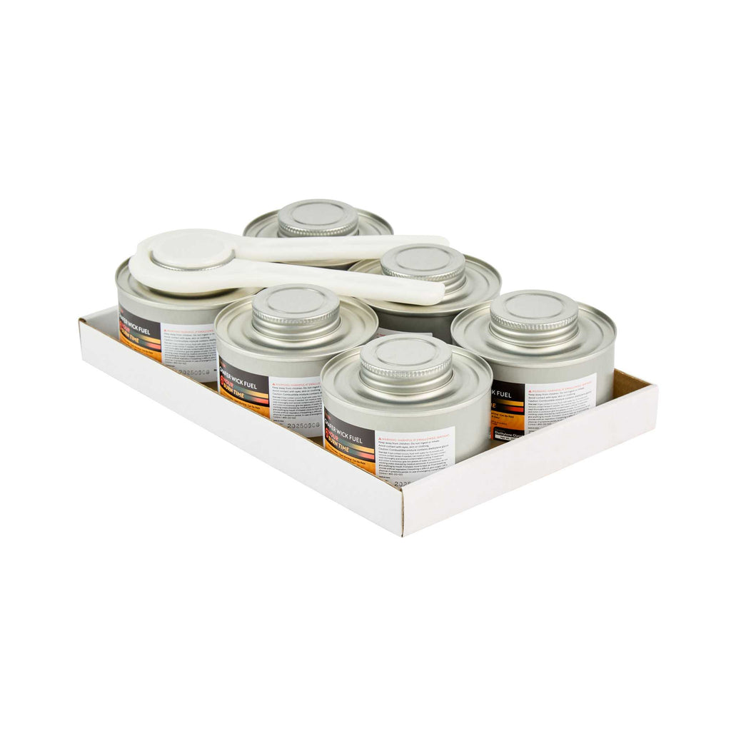 Fire Tek 6 Hour Wick Chafing Fuel - 6 Pack, with Safety Twist Cap and Lid Opener - 4 count box