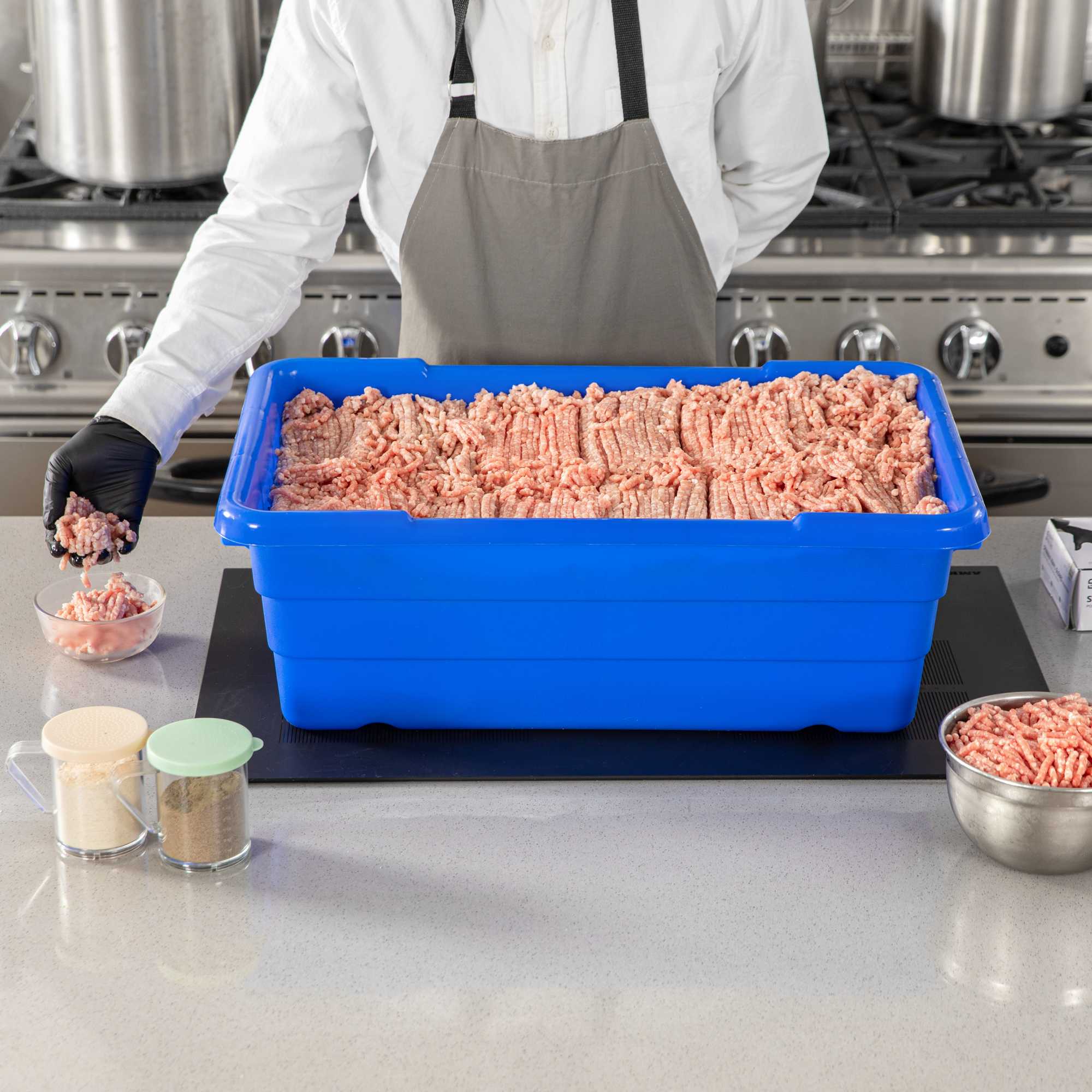 Met Lux Blue Meat Lug / Tote Box - 25" x 16" x 8 3/4" - 1 count box