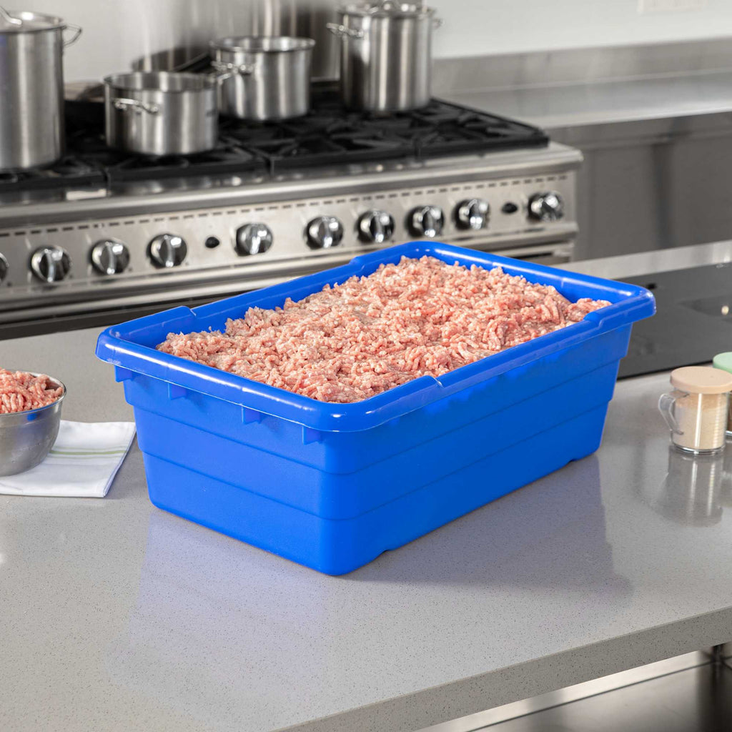 Met Lux Blue Meat Lug / Tote Box - 25" x 16" x 8 3/4" - 10 count box