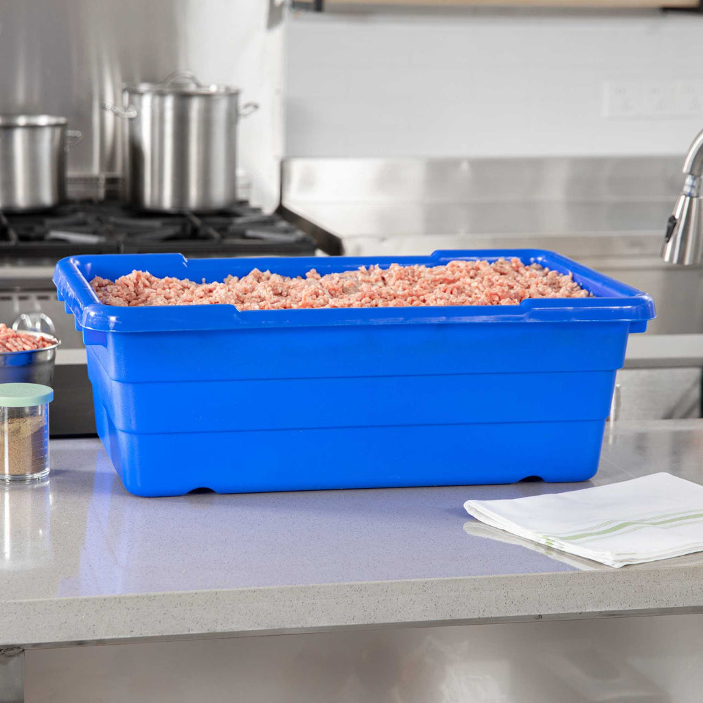 Met Lux Blue Meat Lug / Tote Box - 25" x 16" x 8 3/4" - 10 count box
