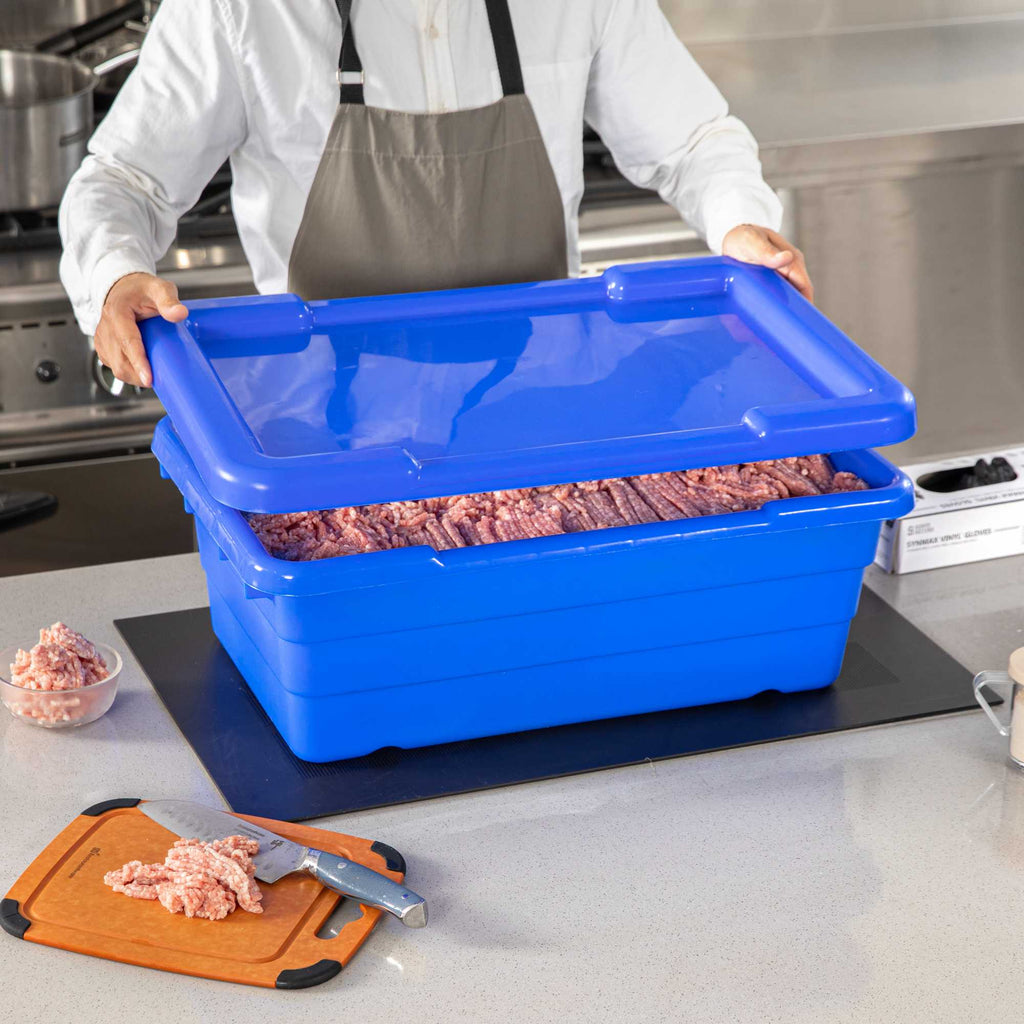 Met Lux Blue Recessed Lid - Fits Meat Lug / Tote Box - 25" x 16" - 1 count box