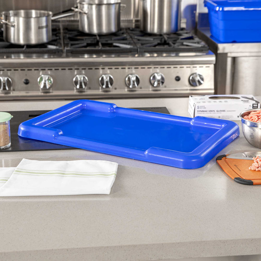 Met Lux Blue Recessed Lid - Fits Meat Lug / Tote Box - 25" x 16" - 1 count box