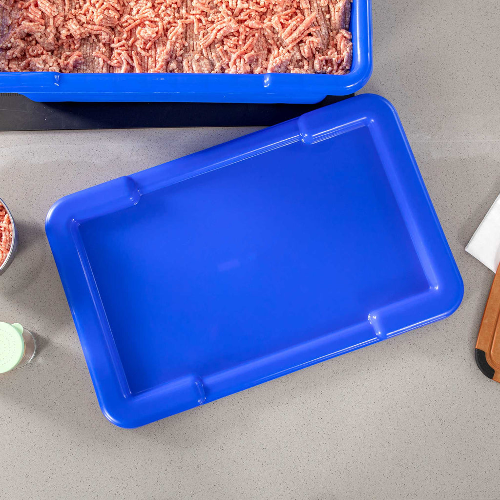 Met Lux Blue Recessed Lid - Fits Meat Lug / Tote Box - 25" x 16" - 10 count box